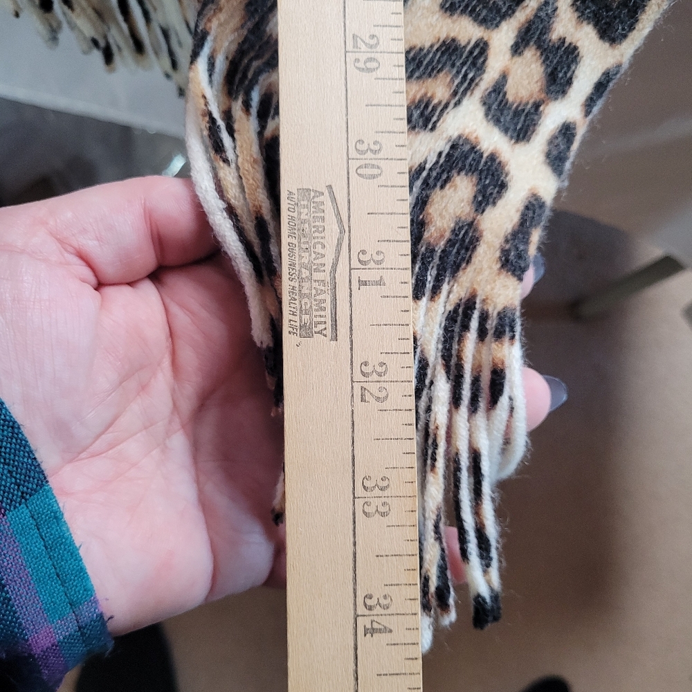 Chicos Leopard Animal Print Poncho Fringe One Size - Picture 8 of 8